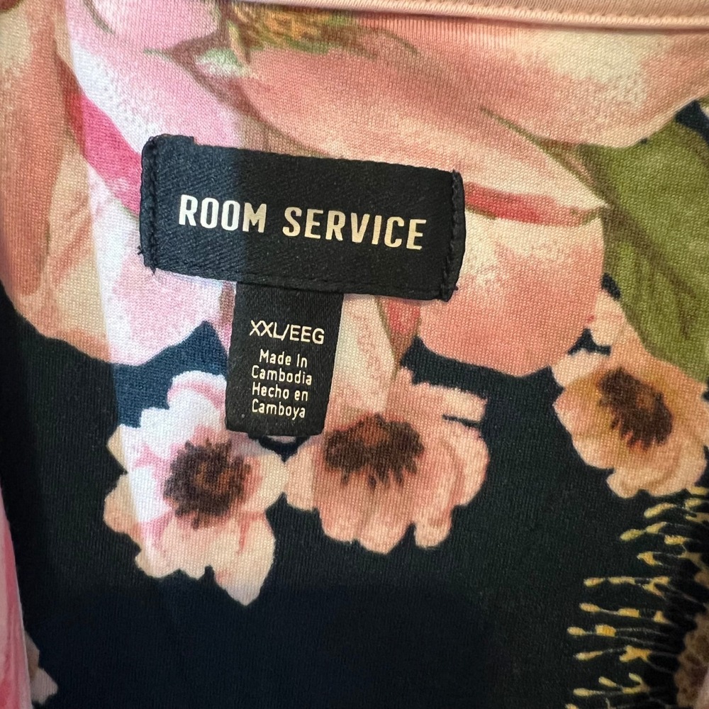 Room Service Ultra Soft Floral 2 Piece Pajamas Set Shirt Pants Winter Cozy XXL - Picture 4 of 16